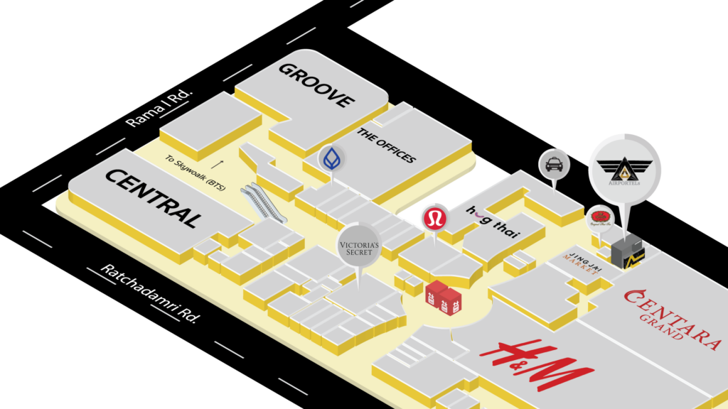 AIRPORTELs luggage storage bangkok at Central World (Hug Thai Zone)