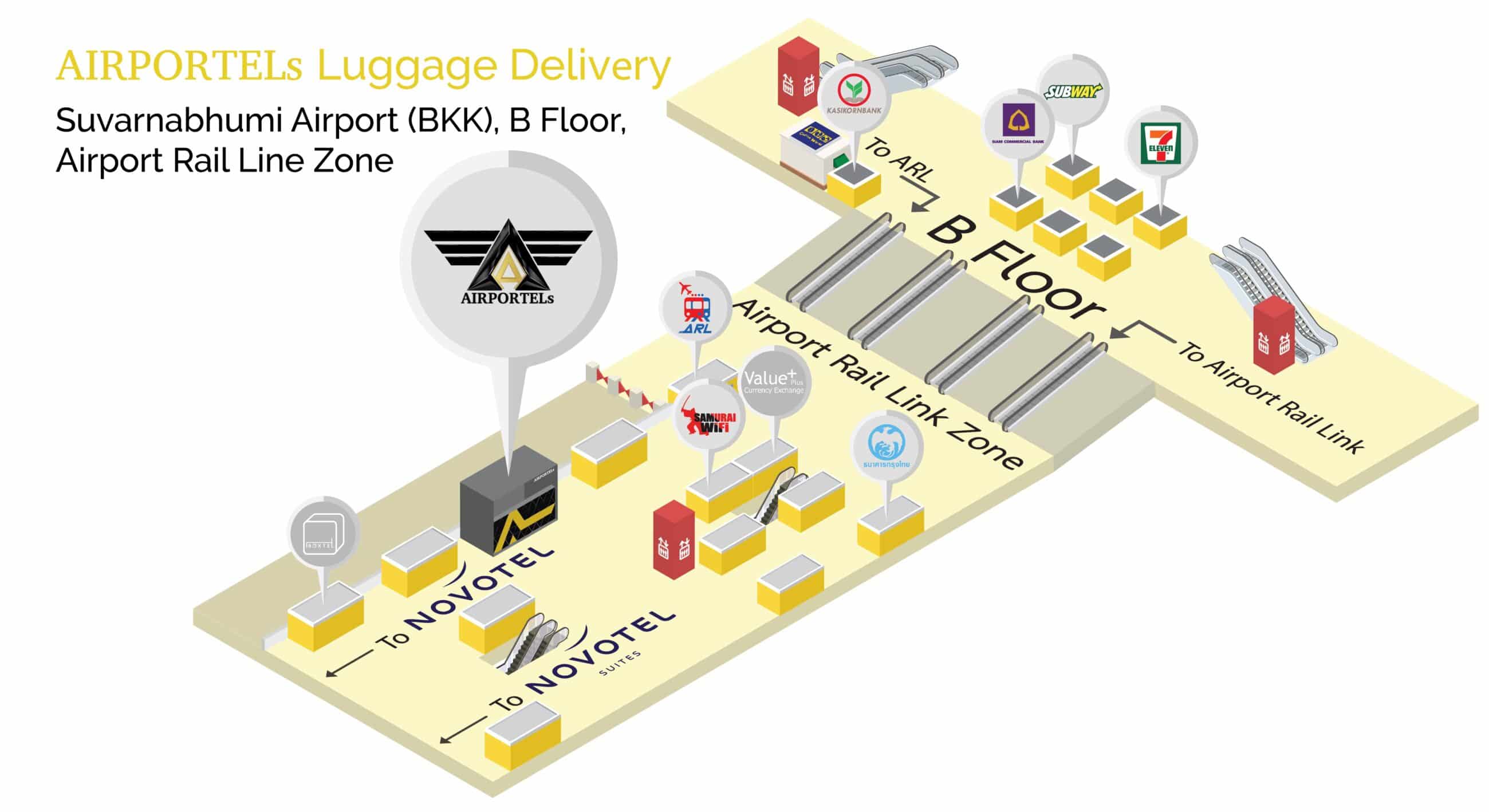 Suvarnabhumi airport left luggage outlet