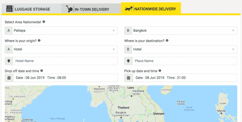 Luggage storage locations in Hat Yai