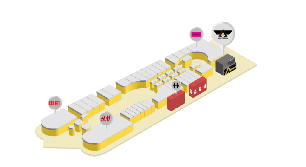 map AIRPORTELs Terminal 21 Pattaya luggage service counter: