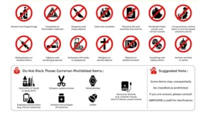 items cannot be accepted for luggage delivery phuket